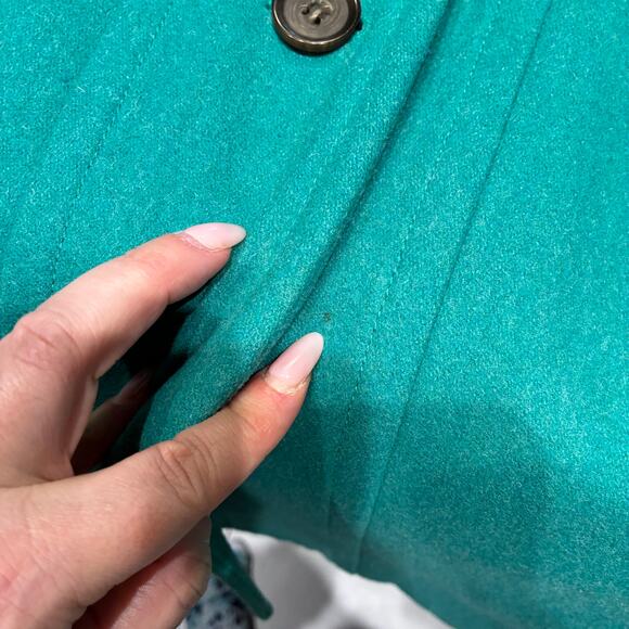 J. Crew Emerald Green Wool Pea Coat Sz 2 - Picture 8 of 11